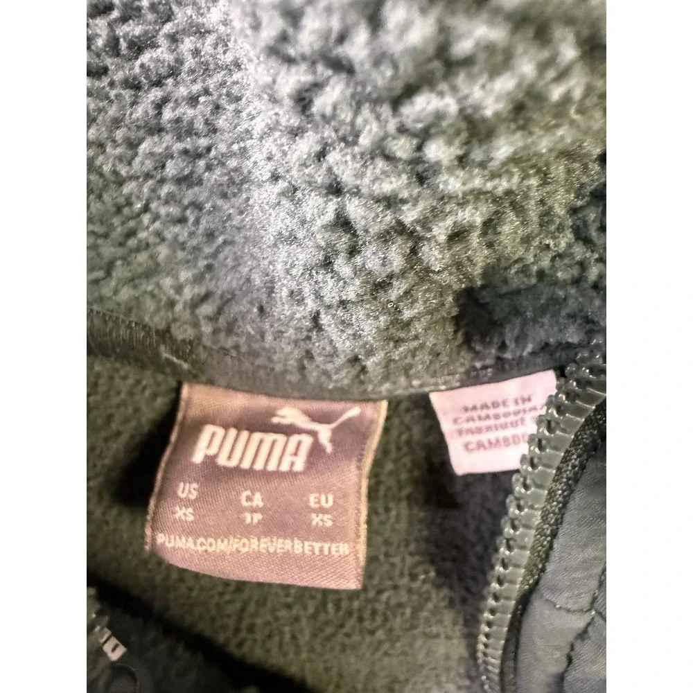 Puma Women's XS Fleece Quarter Zip Pullover Black Long Sleeve Athletic Jacke - Picture 4 of 8